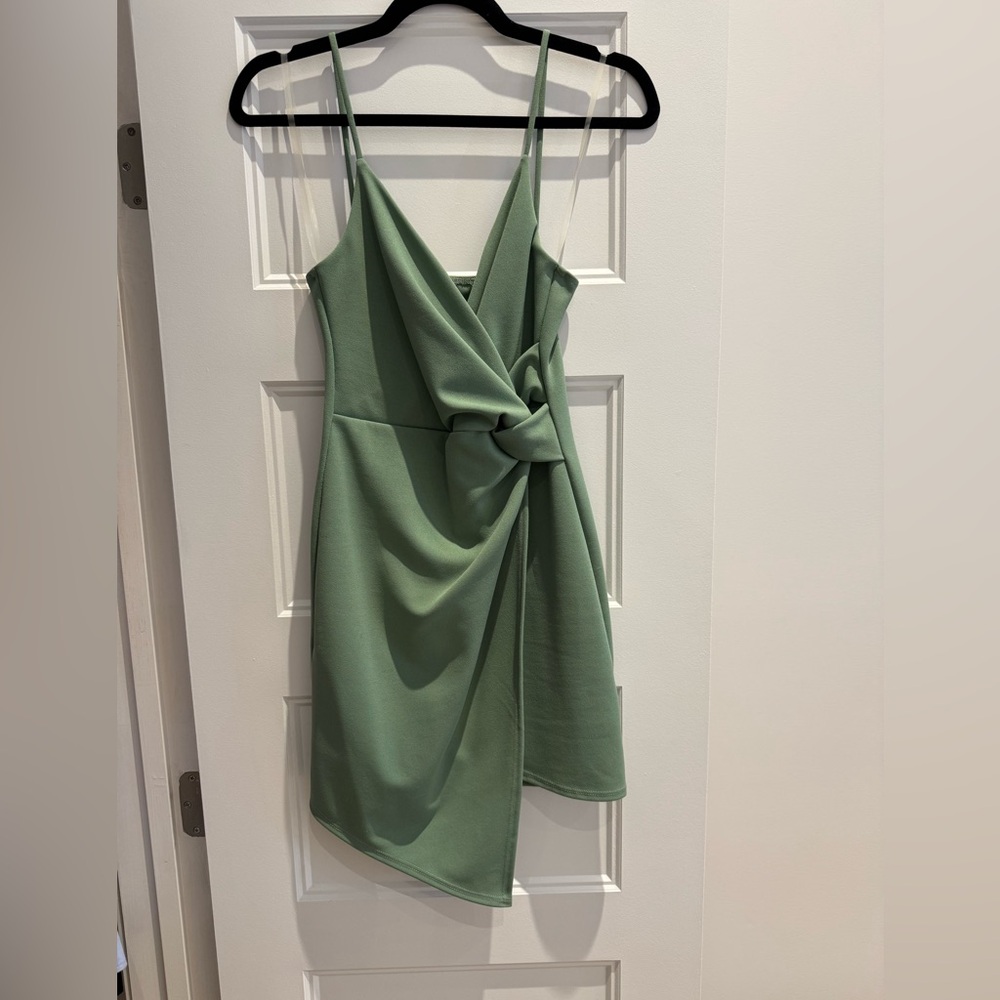 Chic Asymmetrical Green Dress